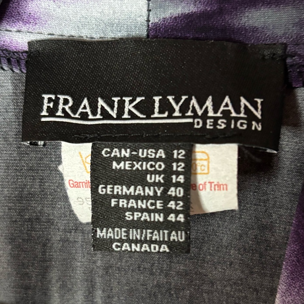 Frank Lyman Design Purple Tie-Dye Open Front Cardigan - Picture 3 of 5